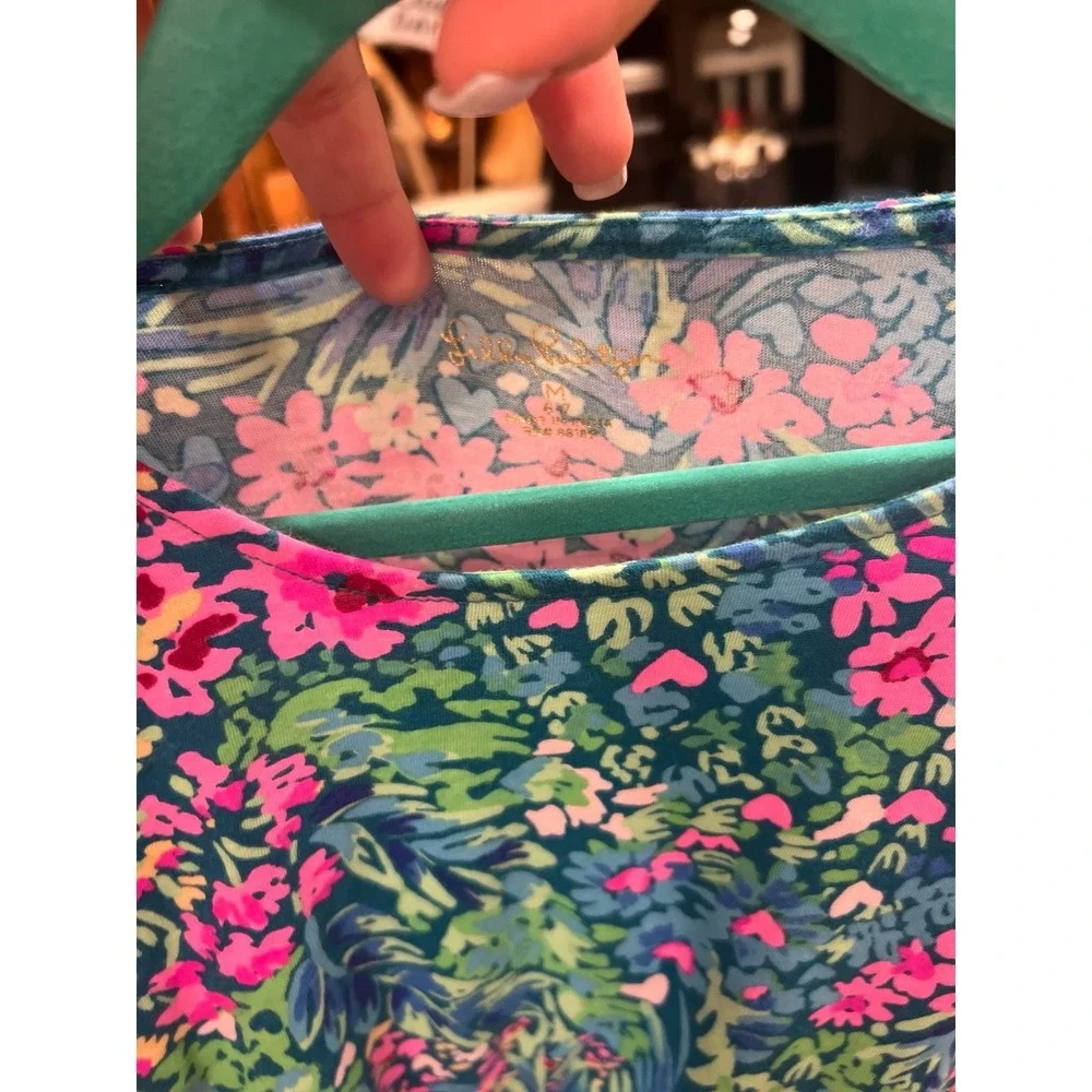 Lilly Pulitzer Girls Mylah‎ Mini Dress Smocked Printed Cotton medium 6-7 nwot